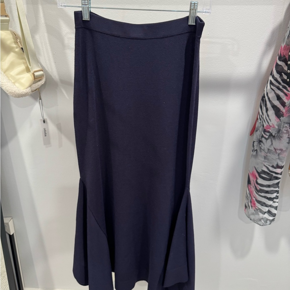INTERMIX Blue Asymmetrical Midi Trumpet Skirt